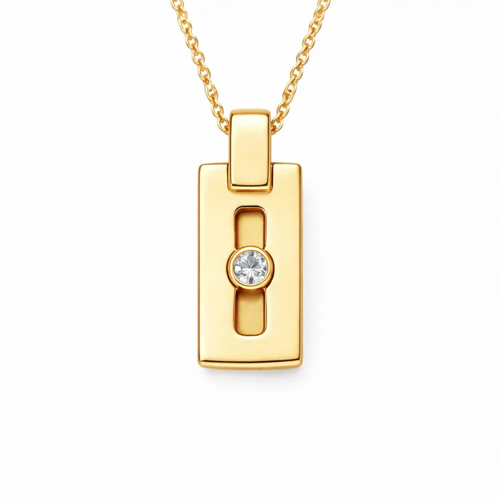 14k Gold Diamond Pendant - Pendant